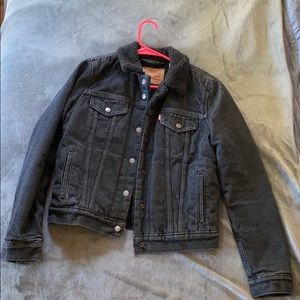 Levi’s Sherpa lined black jean jacket